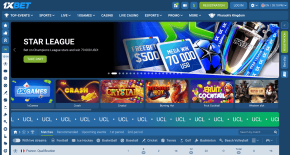 Bezoek de 1xBet-website