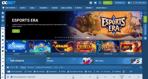 1xbet web sitesini ziyaret edin