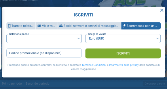 Crea un account