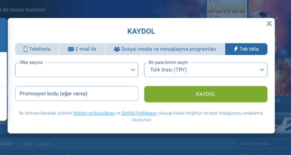 Hesap oluşturun
