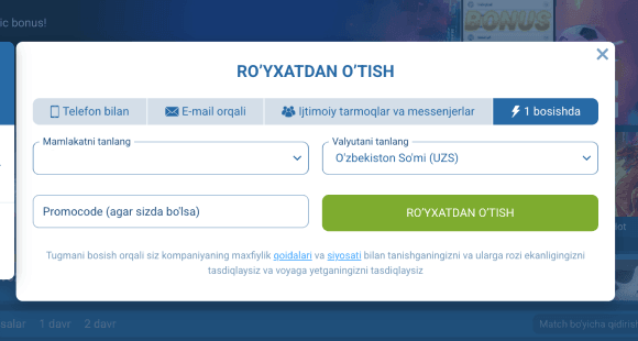Akkaunt ro‘yxatdan o‘tkazing